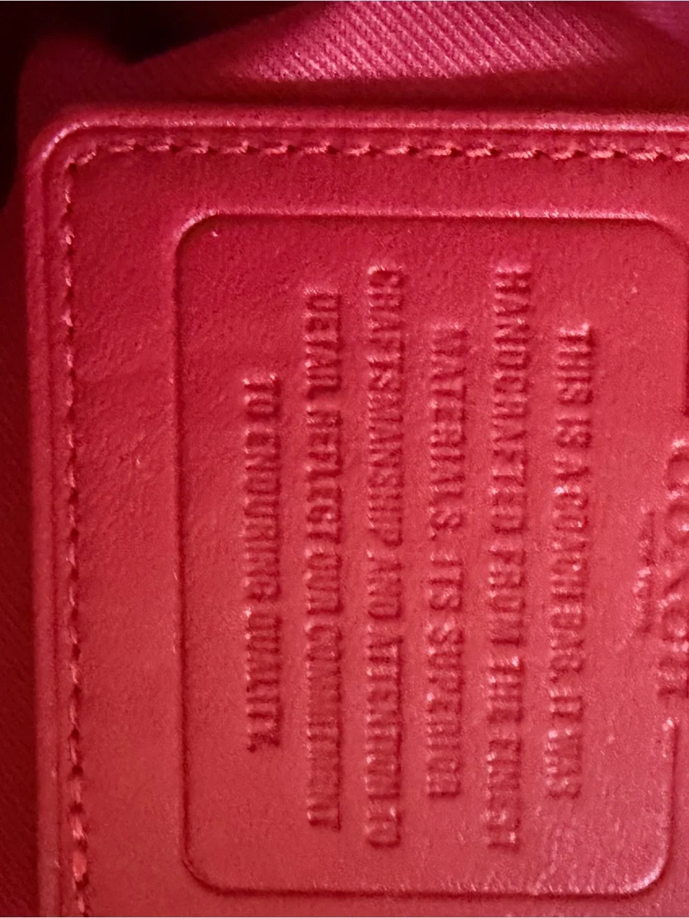 Coach Signature Canvas Shoulder Bag with Red Leather Trim
